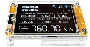 Nmminernerdminer V2 ESP32-Nmminer 780KH/S, Display Bitcoin Mining Mini ASIC Simulator 750KH/S For Crypto Solo Lottery Nmminernerdminer V2 ESP32-Nmminer 780KH/S, Display Bitcoin Mining Mini ASIC Simulator 750KH/S For Crypto Solo Lottery