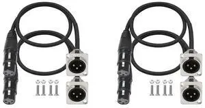 4 Pack XLR Pass Through Cable,Stage Box 3 Pin D-Type XLR Female To Male For Patch Panel, Floor Box 4 Pack XLR Pass Through Cable,Stage Box 3 Pin D-Type XLR Female To Male For Patch Panel, Floor Box