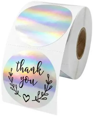 2-Inch Round Holographic Thermal els For DIY Logo And QR Codes, Waterproof And Self-Adhesive (500 Pcs/Roll) 2-Inch Round Holographic Thermal els For DIY Logo And QR Codes, Waterproof And Self-Adhesive (500 Pcs/Roll)