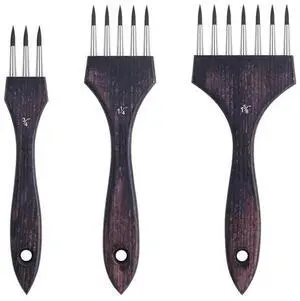 Multi-Head Round Comb Brush Set(3Pcs), Designed For Textures And Special Effects- Professional Synthetic Brushes Multi-Head Round Comb Brush Set(3Pcs), Designed For Textures And Special Effects- Professional Synthetic Brushes