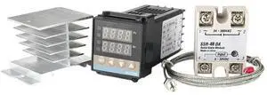 Temperature Controller With Heat Sink REX-C100 Digital PID Thermostat REX-C100/40DA SSR Relay/K Thermocouple Probe Temperature Controller With Heat Sink REX-C100 Digital PID Thermostat REX-C100/40DA SSR Relay/K Thermocouple Probe