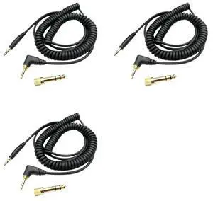 3X Spring Headphone Cable For Technics EAH-DJ1200 Headset Replacement Cable With 3.5Mm And 6.35Mm Connectors 3X Spring Headphone Cable For Technics EAH-DJ1200 Headset Replacement Cable With 3.5Mm And 6.35Mm Connectors