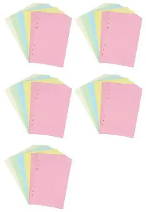 A5 Colorful 6-Hole Punched Ruled Refills Inserts 5-Color Loose Leaf Planner Filler Paper,250 Sheets A5 Colorful 6-Hole Punched Ruled Refills Inserts 5-Color Loose Leaf Planner Filler Paper,250 Sheets