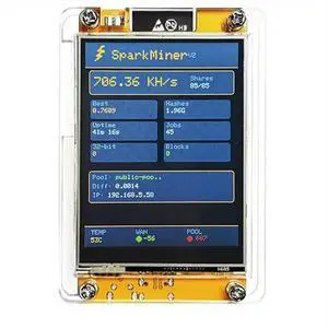 Spark Miner BTC Solo Mining Machine 2.8" Display 2X Faster Nerdminer 700Kh/S+ Case Bitcoin Crypto Lottery Sparkminer Spark Miner BTC Solo Mining Machine 2.8" Display 2X Faster Nerdminer 700Kh/S+ Case Bitcoin Crypto Lottery Sparkminer