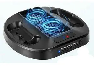 Cooling Stand With Dual Controller Ports, Charging Station Dock, 3 USB Ports For Series S Cooling Stand With Dual Controller Ports, Charging Station Dock, 3 USB Ports For Series S