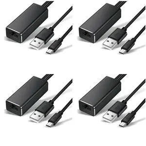 4X Micro-USB Ethernet Adapter 10/100Mbps For Fire TV Stick USB To RJ45 USB Network Card For Google 4X Micro-USB Ethernet Adapter 10/100Mbps For Fire TV Stick USB To RJ45 USB Network Card For Google