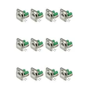 12PCS RJ45 Panel Mount Screw Terminal Adapter, RJ45/8P8C Female Panel Mount Connector, RJ45 Solderless Terminal Extender 12PCS RJ45 Panel Mount Screw Terminal Adapter, RJ45/8P8C Female Panel Mount Connector, RJ45 Solderless Terminal Extender