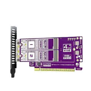 X16 Pcie 5.0 Quad M. 2 Expansion Card- Supports 512Gbps Dual-Sided Slot Adapter Card For Pcie 4.0/3.0 X16 Pcie 5.0 Quad M. 2 Expansion Card- Supports 512Gbps Dual-Sided Slot Adapter Card For Pcie 4.0/3.0