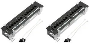 2X Network Tool Kit 12 Port CAT6 Patch Panel RJ45 Networking Wall Mount Rack With Surface Wall Mount Bracket 2X Network Tool Kit 12 Port CAT6 Patch Panel RJ45 Networking Wall Mount Rack With Surface Wall Mount Bracket