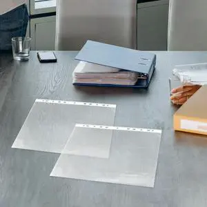 100Pcs Clear Page Protectors PP Plastic Sheet Sleeves for Loose Leaf Binders A4 Document Organizer Home Office School Travel 100Pcs Clear Page Protectors PP Plastic Sheet Sleeves for Loose Leaf Binders A4 Document Organizer Home Office School Travel