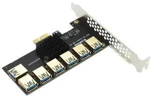 USB 3.0 PCI-E Pcie 1 To 7 Riser Card PCI-Express Multiplier Hub Adapter X1 To X16 For Bitcoin BTC Mining Miner USB 3.0 PCI-E Pcie 1 To 7 Riser Card PCI-Express Multiplier Hub Adapter X1 To X16 For Bitcoin BTC Mining Miner