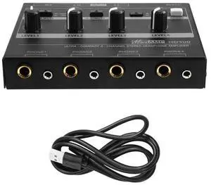 HD400 4-Channel Headphone Amplifier Device Supports 8 Channels Signal Splitter Functionality HD400 4-Channel Headphone Amplifier Device Supports 8 Channels Signal Splitter Functionality
