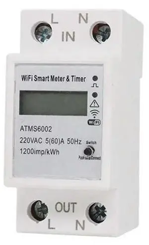 ATMS6002 Single Phase DIN Rail Electric Energy Meter Tuya Meter Remote Meter Metering Switch ATMS6002 Single Phase DIN Rail Electric Energy Meter Tuya Meter Remote Meter Metering Switch