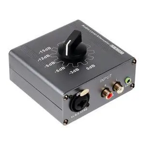 XLR/6.5TRS For-RCA 3.5Mm AUX Audio Level Attenuator 0Db -3Db -6Db -9Db -12Db -15Db Adjustable Audio Attenuation Box XLR/6.5TRS For-RCA 3.5Mm AUX Audio Level Attenuator 0Db -3Db -6Db -9Db -12Db -15Db Adjustable Audio Attenuation Box