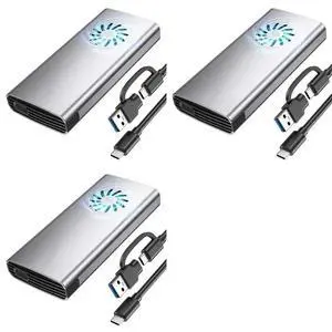 3X Nvme Enclosure SSD M.2 Adapter, M.2 Enclosure SSD Nvme To USB C 3.2 Gen 2 10Gbps Nvme Adapter For 2242 2280 SSD 3X Nvme Enclosure SSD M.2 Adapter, M.2 Enclosure SSD Nvme To USB C 3.2 Gen 2 10Gbps Nvme Adapter For 2242 2280 SSD