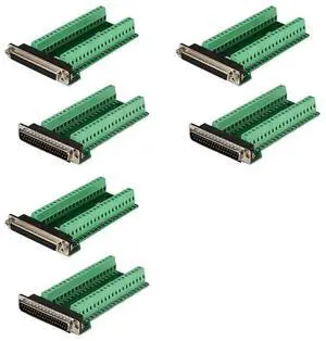 6Pcs DB37 Male Female Breakout Board Connector, RS232 D-SUB Serial 37 Pin Port Terminal Solderfree Adapter 6Pcs DB37 Male Female Breakout Board Connector, RS232 D-SUB Serial 37 Pin Port Terminal Solderfree Adapter