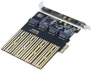 Pcie Expansion Card For Desktop Computers- PCI-E 1X To Four NGFF B/M-Key SSD Mainboard Adapter Converter SSD Card Pcie Expansion Card For Desktop Computers- PCI-E 1X To Four NGFF B/M-Key SSD Mainboard Adapter Converter SSD Card