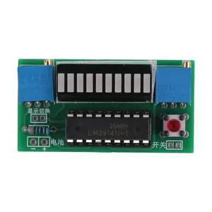 LM3914 10 Segment 3.7V Lithium 12V Capacity Indicator Module Power Level Tester LED Display DIY Kits LM3914 10 Segment 3.7V Lithium 12V Capacity Indicator Module Power Level Tester LED Display DIY Kits