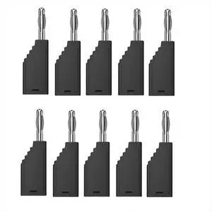 10pcs/Set Connector Plug J.10054 4mm Stackable Plug Banana Plug Face Connector Wire Multi-Function Plugs,Black 10pcs/Set Connector Plug J.10054 4mm Stackable Plug Banana Plug Face Connector Wire Multi-Function Plugs,Black