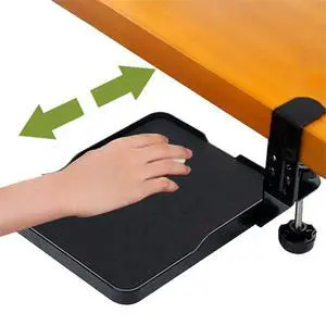 Ergonomic Mouse Tray Desk Attachment Mouse Platform Slide Out Extension Clamp on Wrist Rest Pad Under Desk Shelf Ergonomic Mouse Tray Desk Attachment Mouse Platform Slide Out Extension Clamp on Wrist Rest Pad Under Desk Shelf