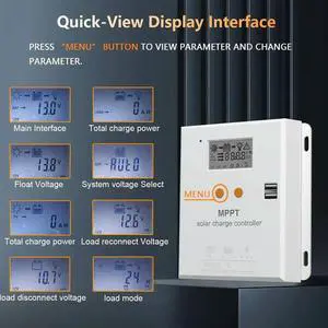 MPPT 20A Solar Charger Controller 12V 24V Regulator with LCD Display for , Gel, Flooded and Lithium MPPT 20A Solar Charger Controller 12V 24V Regulator with LCD Display for , Gel, Flooded and Lithium