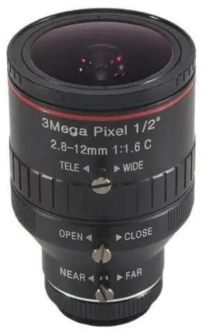 Industrial Lens Manual Iris Zoom 2.8-12Mm 3MP C Mount Lens CCTV LENS Camera Accessories Industrial Lens Manual Iris Zoom 2.8-12Mm 3MP C Mount Lens CCTV LENS Camera Accessories
