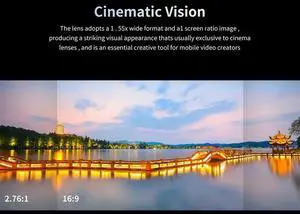 1.55X Mobile Phone Movie Lens, Wide Screen Anamorphic Lens, Blu-Ray Brushed Video Lens 1.55X Mobile Phone Movie Lens, Wide Screen Anamorphic Lens, Blu-Ray Brushed Video Lens