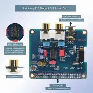 Gold-plated Version Raspberry Pi Dedicated HIFI DAC+Sound Card I2S Interface pifi DAC PCM5122 Chip Gold-plated Version Raspberry Pi Dedicated HIFI DAC+Sound Card I2S Interface pifi DAC PCM5122 Chip