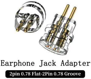 0.78 Flat to 0.78 Grooved 0.78mm 2pin Headphone Pin Adapter Gold-plated Upgrade Cable Plug 0.78 Flat to 0.78 Grooved 0.78mm 2pin Headphone Pin Adapter Gold-plated Upgrade Cable Plug