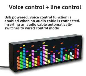 Colorful LED Music Spectrum Electronic Clock Sound Control Rhythm Light 1624RGB Pickup Atmosphere Level Indicator Colorful LED Music Spectrum Electronic Clock Sound Control Rhythm Light 1624RGB Pickup Atmosphere Level Indicator