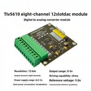 TLV5610 module 12-bit digital-to-analog converter 12-bit eight-channel DAC module supports TLV5610 module 12-bit digital-to-analog converter 12-bit eight-channel DAC module supports