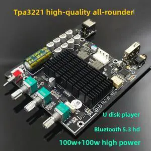 TPA3221 High-Power HIFI Sound All-Round Amplifier Board Bluetooth 5.3 USB Flash Drive Player Amplifier TPA3221 High-Power HIFI Sound All-Round Amplifier Board Bluetooth 5.3 USB Flash Drive Player Amplifier