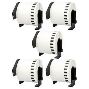 5 Roll Compatible For Brother DK22205 62Mm X 30.48M Continuous White Length Paper Tape els With Refille Cartridg 5 Roll Compatible For Brother DK22205 62Mm X 30.48M Continuous White Length Paper Tape els With Refille Cartridg