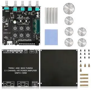 XY-S100H 2.1 channel Bluetooth audio power amplifier board module high and low tone 100W heavy subwoofer XY-S100H 2.1 channel Bluetooth audio power amplifier board module high and low tone 100W heavy subwoofer