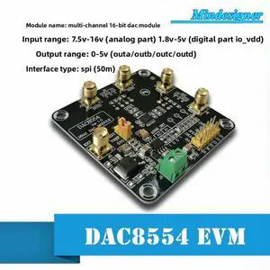 DAC8554 Module 16-bit DAC Module 0-5V 4-way High-precision Digital-to-analog Converter DAC8554IPW DAC8554 Module 16-bit DAC Module 0-5V 4-way High-precision Digital-to-analog Converter DAC8554IPW