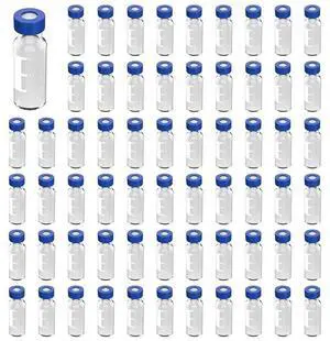 2ML Autosampler Vials Pack Of 300 - HPLC Vials 9-425 Clear Vials With Blue Screw Caps,Blue White Septa 2ML Autosampler Vials Pack Of 300 - HPLC Vials 9-425 Clear Vials With Blue Screw Caps,Blue White Septa