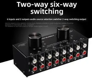 6-in 2-out Audio Source Signal Selector Switcher Headphone Speaker Switcher Bidirectional Switching 2-in 6-out Lossless 6-in 2-out Audio Source Signal Selector Switcher Headphone Speaker Switcher Bidirectional Switching 2-in 6-out Lossless