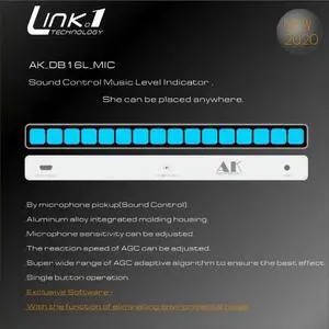 AK16-bit Car and Home Voice-Controlled Music Level Indicator with Aluminum Alloy Shell and Noise Cancellation Function AK16-bit Car and Home Voice-Controlled Music Level Indicator with Aluminum Alloy Shell and Noise Cancellation Function