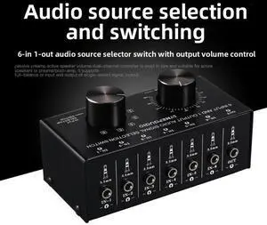 LinePup 6-in 1-out Audio Source Signal Selector Switcher Headphone Speaker Switch Output Volume Adjustment Lossless LinePup 6-in 1-out Audio Source Signal Selector Switcher Headphone Speaker Switch Output Volume Adjustment Lossless