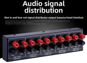 1 Input 4 OutputAmplifier and Speaker 4-Zone Audio Source Signal Distribution Panel Single Audio Input 300W Per Channel Lossless 1 Input 4 OutputAmplifier and Speaker 4-Zone Audio Source Signal Distribution Panel Single Audio Input 300W Per Channel Lossless