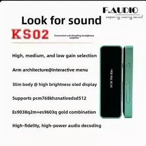F.AUDIO Xunsheng KS02 Decoder Headphone Amplifier OLED Display Small Tail XMOS+ES9038Q2M Chip F.AUDIO Xunsheng KS02 Decoder Headphone Amplifier OLED Display Small Tail XMOS+ES9038Q2M Chip