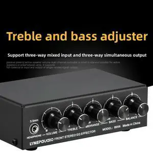 Front Stereo Amplifier High/Mid/Low Tone Adjustment Sound Effect Device Support 3 Mixer USB 5V Power Supply Front Stereo Amplifier High/Mid/Low Tone Adjustment Sound Effect Device Support 3 Mixer USB 5V Power Supply