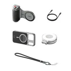 TELESIN Bluetooth Selfie Grip For 17 Pro Max Vlog Handle With Fill Light Camera Adapter For Enhanced Photograph TELESIN Bluetooth Selfie Grip For 17 Pro Max Vlog Handle With Fill Light Camera Adapter For Enhanced Photograph