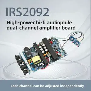 IRS2092 High-Power HIFI Audiophile Dual-Channel Digital Class D Amplifier Board 500W+500W Super LM3886 IRS2092 High-Power HIFI Audiophile Dual-Channel Digital Class D Amplifier Board 500W+500W Super LM3886