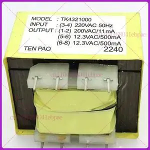 TK4321000 Dual 12.3V 500mA wall-hung boiler water heater power board transformer 200V11mA pin 8-pin TK4321000 Dual 12.3V 500mA wall-hung boiler water heater power board transformer 200V11mA pin 8-pin