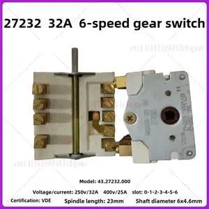 Cooktop Control Switch 43.27232.000 4327232000 Gear Switch for EGO Electric Stove Replace Cooktop Control Switch 43.27232.000 4327232000 Gear Switch for EGO Electric Stove Replace