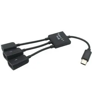 Micro USB Type C HUB Male to Female Double USB 2.0 Host OTG Adapter Cable for phone Computer Tablet 3 Port Micro USB Type C HUB Male to Female Double USB 2.0 Host OTG Adapter Cable for phone Computer Tablet 3 Port