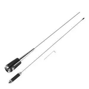 Details of the silver UHF 400-470 MHz 200W 5.5dB SL-16 PL-259 mobile car radio antenna Details of the silver UHF 400-470 MHz 200W 5.5dB SL-16 PL-259 mobile car radio antenna