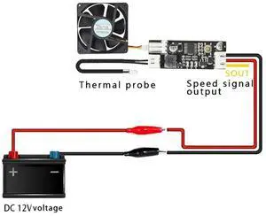 Temperature Controller Module Single 12V DC PWM 2-3 Wire Fan Temperature Control Governor Computer Fan Temperature Controller Module Single 12V DC PWM 2-3 Wire Fan Temperature Control Governor Computer Fan
