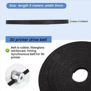 5 Meters timing belt width 6mm Fit for RepRap Mendel Rostock Prusa -6mm Belt 5 Meters timing belt width 6mm Fit for RepRap Mendel Rostock Prusa -6mm Belt